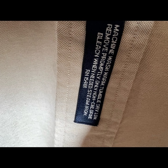 Tommy Hilfiger Crest Logo Button down Shirt Khaki, 16 1/2 34/35 - Picture 5 of 5